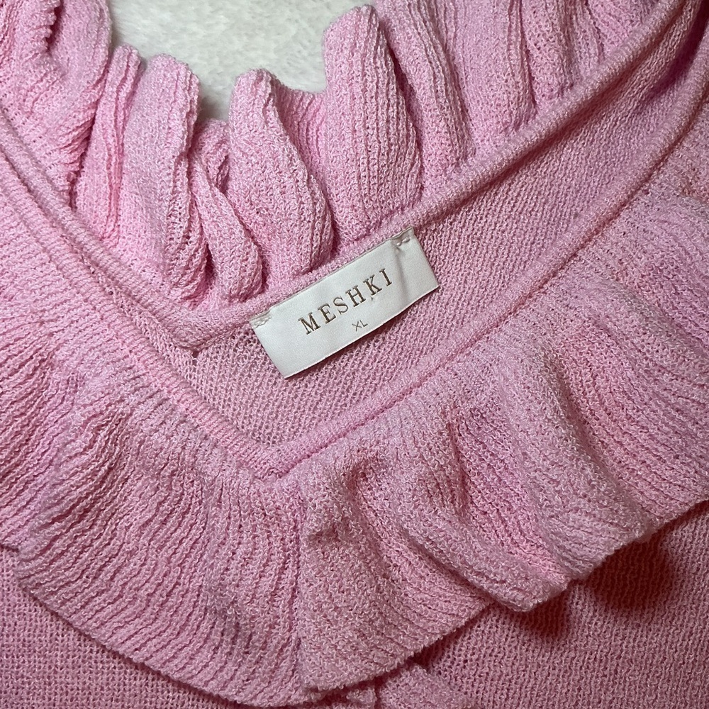 Meshki Pink Ruffled Knit Dress - Picture 5 of 6